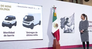 La presidenta mexicana, Claudia Sheinbaum, presentación Olinia, el auto eléctrico de México